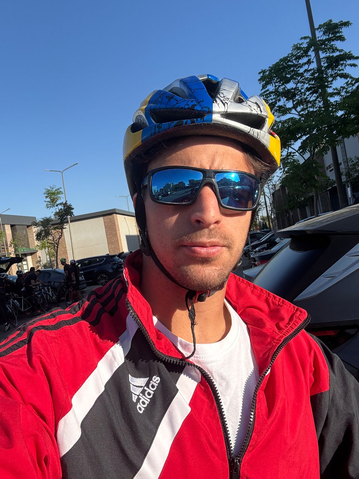 Omar in cycling kit before a ride