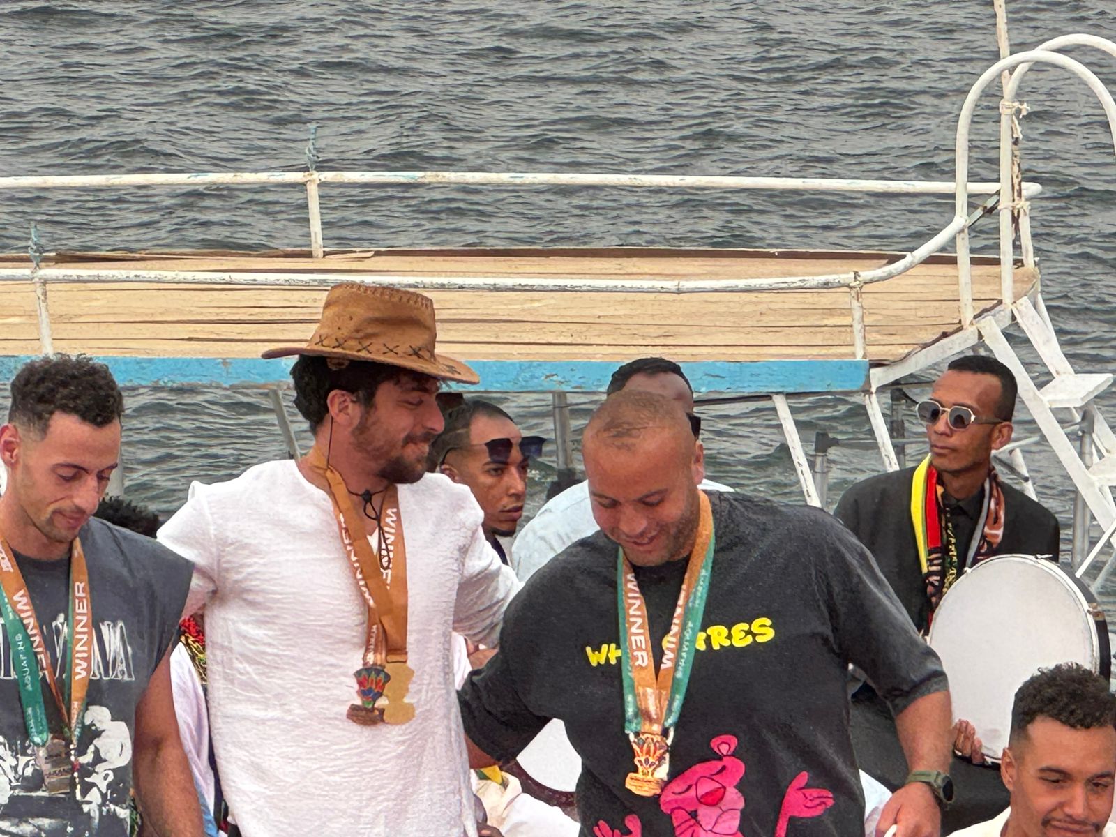Omar after a race with a winner medal